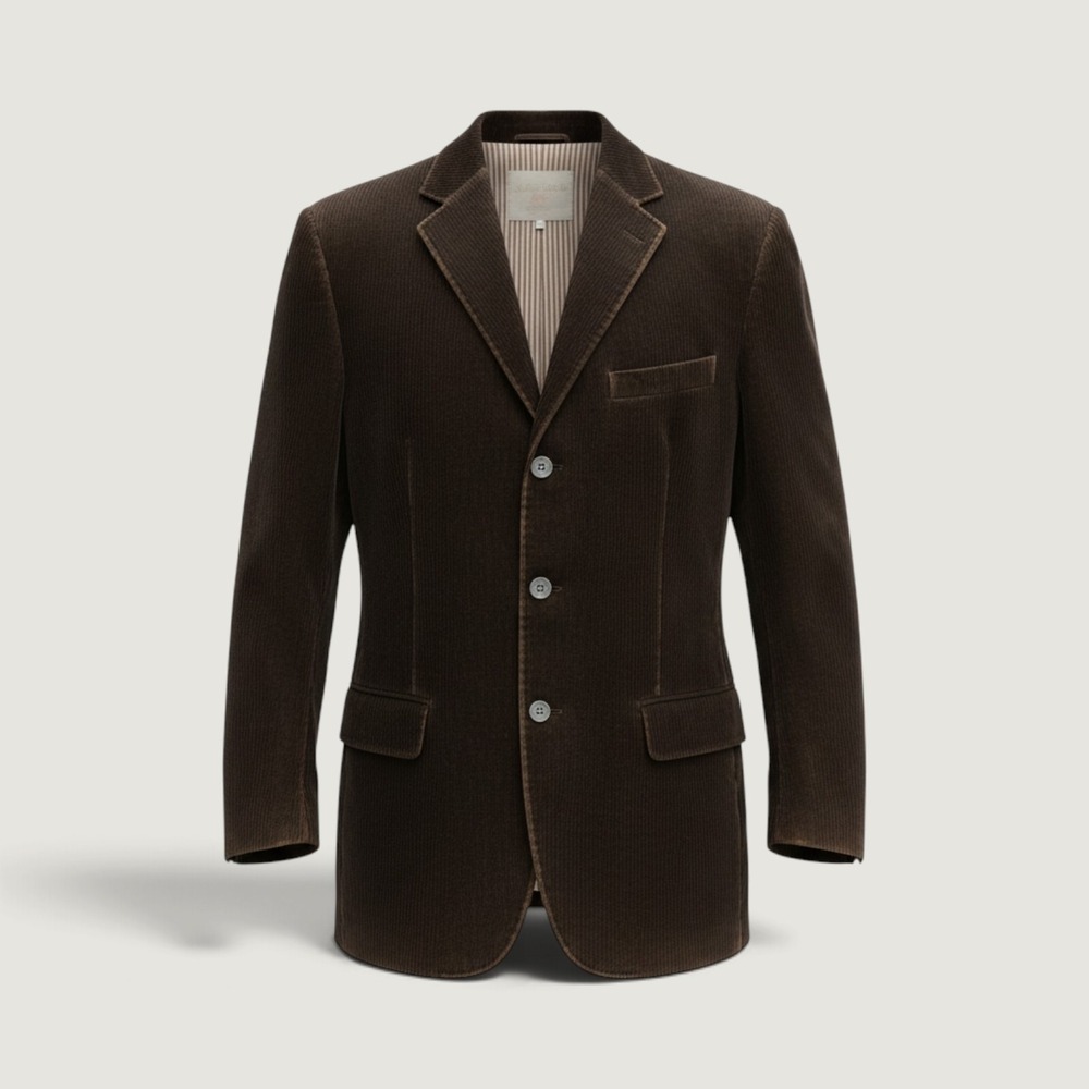 J.Crew Blazer Mens Medium Brown Corduroy Sport Coat Elbow Patches Lined Casual